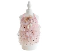 Elegant Princess Dog Sweety Style Camisole Lace Dress with Bow for Small, Extra Small Dog Teddy, Pug, Chihuahua, Shih Tzu, Yorkshire Terriers E-Pink XS