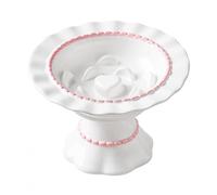 Elegant Princess Wave Rim Ceramic Cat Bowl, Elevated Raised Slow Feeder Bowl, Luxury Home Decor Anti-Choking Pet Food Water Bowl, Whiskey Friendly Pet Bowls for Fast Eaters Cats Small Dogs