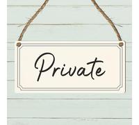 Elegant Private Room Door Sign - Classic Hanging MDF Plaque for Bathroom, Toilet, or Loo - Vintage-Inspired Privacy Sign with Twine - Stylish Home & Business Decor (Private)