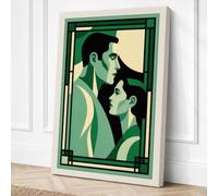 Elegant Profiles Art Deco Canvas Wall Art Print 30x20 Inch (76 x 51 cm)
