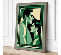 Elegant Profiles Art Deco Canvas Wall Art Print 30x20 Inch (76 x 51 cm)
