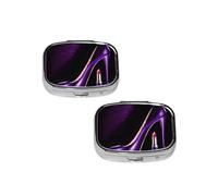 Elegant Purple High Heels with Lipstick Print pilldispenser 2 Compartment Medicine Case, Portable pilldispenser for Pocket Or Purse Pillbox