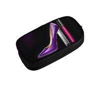 Elegant Purple High Heels with Lipstick Zipper Pencil Case Pouch Pen Box Large Capacity Storage Bag for Office & Travel Multi-Compartment Stationery Organizer Holder Gift for Women Men 21x10.5x5 cm