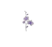 Elegant Purple Orchid Brooch - Exquisite Zirconia Crystal Corsage Pin, Versatile Detachable Hook for Sweaters & Coats, Luxury Floral Lapel Jewelry (7.6x4.3cm, 18g)