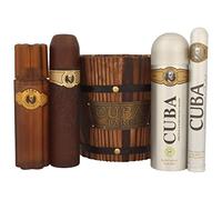 Elegant Queen Cuba 5-Piece Gift Set - Eau de Toilette (100ml, 35ml), Deodorant (200ml), After Shave (100ml), Wooden Bucket - Rustic Style - Wooden, Stainless Steel