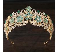 Elegant Queen Princess AB Crystal Flower Tiara Women Wedding Party Baroque Crown Hair Dress Accessories EN8 gold