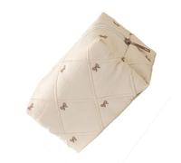 Elegant Quilted Bowknot Design Cosmetic Case with Polyester Materials and Large Storage for Organized Makeup Arrangement Portable Makeup Bag