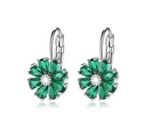 Elegant Rainbow Gemstone Earrings Secure Push Back Closure Polished Alloy Day-to-Night Transition Gemstone Precision Cut Multicolor Earrings