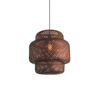 Elegant Rattan Chaner with Bamboo Lantern, E27 Light Source for Home Decor