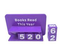 Elegant Reading Ornament with Number Cubes 3D Printed Book Counter Sign for Home Library Reading Trackers