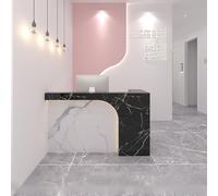 Elegant Reception Counter with Drawer and Lockable CabinetFunctional Cash Register for HomeBeauty Salon market HotelStylish Design (Left Side Color 5 100X60)