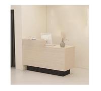 Elegant Reception Desk with Drawers and Shelves Modern Front Table for Hotels Offices and Stores Stylish Welcome Counter for Guest Check-In