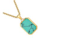 Elegant Rectangular Pendant Necklace Unique Neck Jewelry Adjustable Chain Necklace Suitable For Fashion Women Present Geometric Men Accessory, One Size, as described, as described