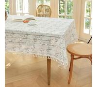 Elegant Rectangular Tablecloth 140x180CM, Gray Floral Design with s, Perfect for Weddings, Dining Room, Kitchen, Living Room Decoration - Durable Polyester