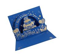 Elegant Red And Blue Birthday Card Beautiful Greeting With Intricate Gold Foil And Gift Envelope Elegant