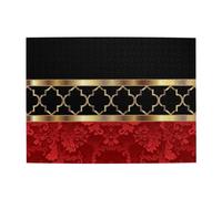 Elegant Red Black & Gold Quatrefoil Pattern,500 Pieces Puzzles for Adults-Wooden Jigsaw Puzzle for Adults Elderly