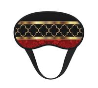 Elegant Red Black & Gold Quatrefoil Pattern, Full Eye Covers Light Blocking Eye Masks Blackout Sleep Eye Muffs