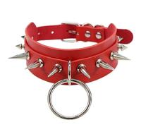 Elegant Red, Fashionable And Cute, Adding Fun. Adjustable Leather Willow Nail Collar, Soft Leather Collar, Pet Collar Necklace
