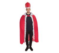 Elegant Red King Robe & Hat Costume Set for Adults - Perfect for Parties, Cosplay, Coronation, Historical, Royalty, World Book Day, & Special Events