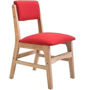 Elegant Red Linen Dining Chairs with Solid Wood Legs - Stylish Backrest Lounge Side Chairs for Home Bedroom Study or Mage Room Use (Set of 2)