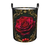 Elegant Red Rose Artistry Laundry Basket Hamper Kids Storage Basket Toy Organizer Bin For Bedroom, Bathroom, College Dorms, Boys And Girls
