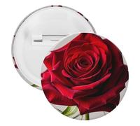 Elegant Red Rose Badge Metal Round Pins, Lightweight Brooch for Backpack, Fashion Button Pins Badge for Shirts, Jackets, Shawl Coat, Unisex, 12PCS, Tinplate, metal round pins
