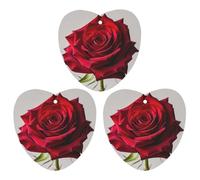 Elegant Red Rose Car Air Freshener, 3 Pcs Love form Hanging Air Freshener Cards, Long Lasting Fragrance Scented Cards for Car, Home, Office Gray-style