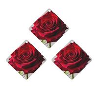 Elegant Red Rose Car Air Freshener, 3 Pcs Rhombus Hanging Air Freshener Cards, Long Lasting Fragrance Scented Cards for Car, Home, Office White-style