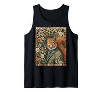 Elegant Red Squirrel in Evening Attire Vintage Woodland Tank Top