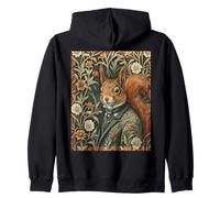 Elegant Red Squirrel in Evening Attire Vintage Woodland Zip Hoodie