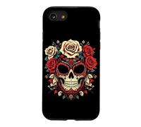 Elegant Red Sugar Skull with Roses Día de los Muertos Art Case for iPhone SE (2020) / 7/8