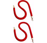 Elegant Red Velvet Braided Cords with Gold Clasps - Perfect for Crowd Control at Events Grand Openings and Cinemas - Stylish and Professional Barrier Solution