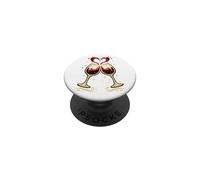 Elegant Red Wine Glass Celebration Graphic Design PopSockets Adhesive PopGrip