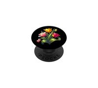 Elegant Red Yellow PinkTulip Bouquet Bloom Shapes Mania PopSockets Adhesive PopGrip