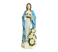 Elegant Resin Figurine, Blessed Mother Statue, 7.87 Inches Holy Sculpture with Stable Base, Sacred Virgin Decor, Spiritual Christian Icon with Detailed Carving, Catholic Artwork for Living Room