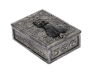Elegant Resin Gothic Black Cat Storage Box - 15cm x 9cm (1 Pc.) - Decorative Organizer, Premium Material - Perfect for Home Decor & Organization