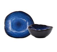 Elegant Resistant Dinner Set,Ceramics Dinnerware Set, Cat's Eye Blue 8 Pieces Tableware Serving Steak Dish | Porcelain Dinner Set for Restaurant