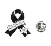 Elegant Rest in Peace Alloy Brooch Secure Pin Closure for Funerals Commuting Lightweight Corsage Design Peace Badge Pin