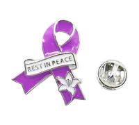 Elegant Rest in Peace Alloy Brooch Secure Pin Closure for Funerals Commuting Lightweight Corsage Design Ribbon Flower Badge