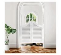 Elegant Retro Solid Wood Louvered Cafe Doors - Two-Way Hinged Saloon Doors for Kitchen & Bathroom Bar Partition, White, 160x90cm - Stylish Home Décor Upgrade