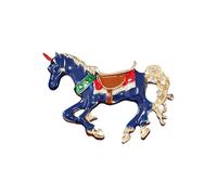 Elegant Retro Unicorn Horses Pin with Enamel Plating Vibrant Colour Construction for Various Occasions Party Brooch, Einheitsgröße, As described