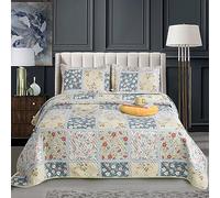 Elegant Reversible Bedspread Set: Soft Microfiber Polyester, Hollow Fiber Filling - Lightweight, All-Season Comfort - Fits Double & King - 30 Gorgeous Designs - Gift-Ready Packaging (220 x 240, 104)