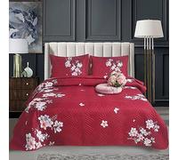 Elegant Reversible Bedspread Set: Soft Microfiber Polyester, Hollow Fiber Filling - Lightweight, All-Season Comfort - Fits Double & King - 30 Gorgeous Designs - Gift-Ready Packaging (220 x 240, 130)
