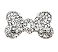Elegant Rhinestone Bow Brooch Pin for Women, Gold Tone Crystal Lapel Pin | High quality alloy bow brooch with durable anti-oxidation finish for weddings