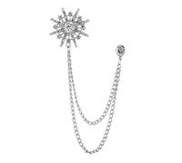 Elegant Rhinestone Brooch Pin Anise Star Charm Retro for Bitrthday Silvery