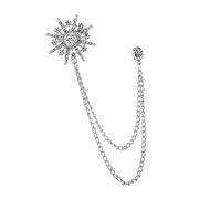 Elegant Rhinestone Brooch Pin Anise Star Charm Retro for Bitrthday Silvery