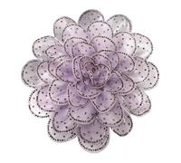 Elegant Rhinestone Camellia Flower Brooch for Women - 14cm Sparkling Crystal Floral Lapel Pin for Dresses, Suits, Wedding Party Corsage Large Statement Jewellery Gift (Purple)