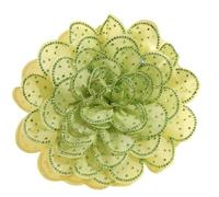 Elegant Rhinestone Camellia Flower Brooch for Women - 14cm Sparkling Crystal Floral Lapel Pin for Dresses, Suits, Wedding Party Corsage Large Statement Jewellery Gift (Green)