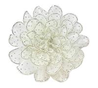 Elegant Rhinestone Camellia Flower Brooch for Women - 14cm Sparkling Crystal Floral Lapel Pin for Dresses, Suits, Wedding Party Corsage Large Statement Jewellery Gift (Beige)