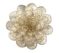 Elegant Rhinestone Camellia Flower Brooch for Women - 14cm Sparkling Crystal Floral Lapel Pin for Dresses, Suits, Wedding Party Corsage Large Statement Jewellery Gift (Khaki)